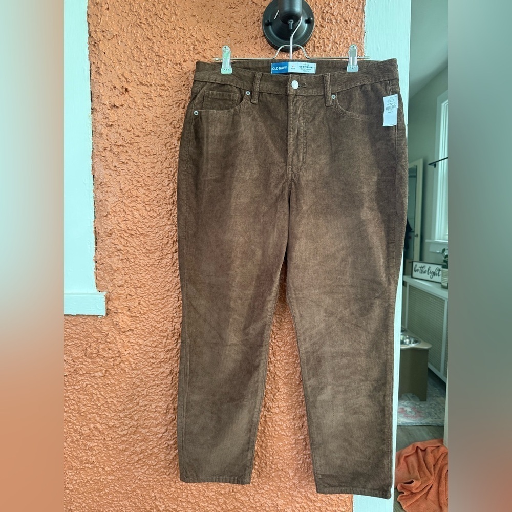 Women's Old Navy Curvy High-Waisted O.G. Straight Dark Walnut Jeans Size 12P